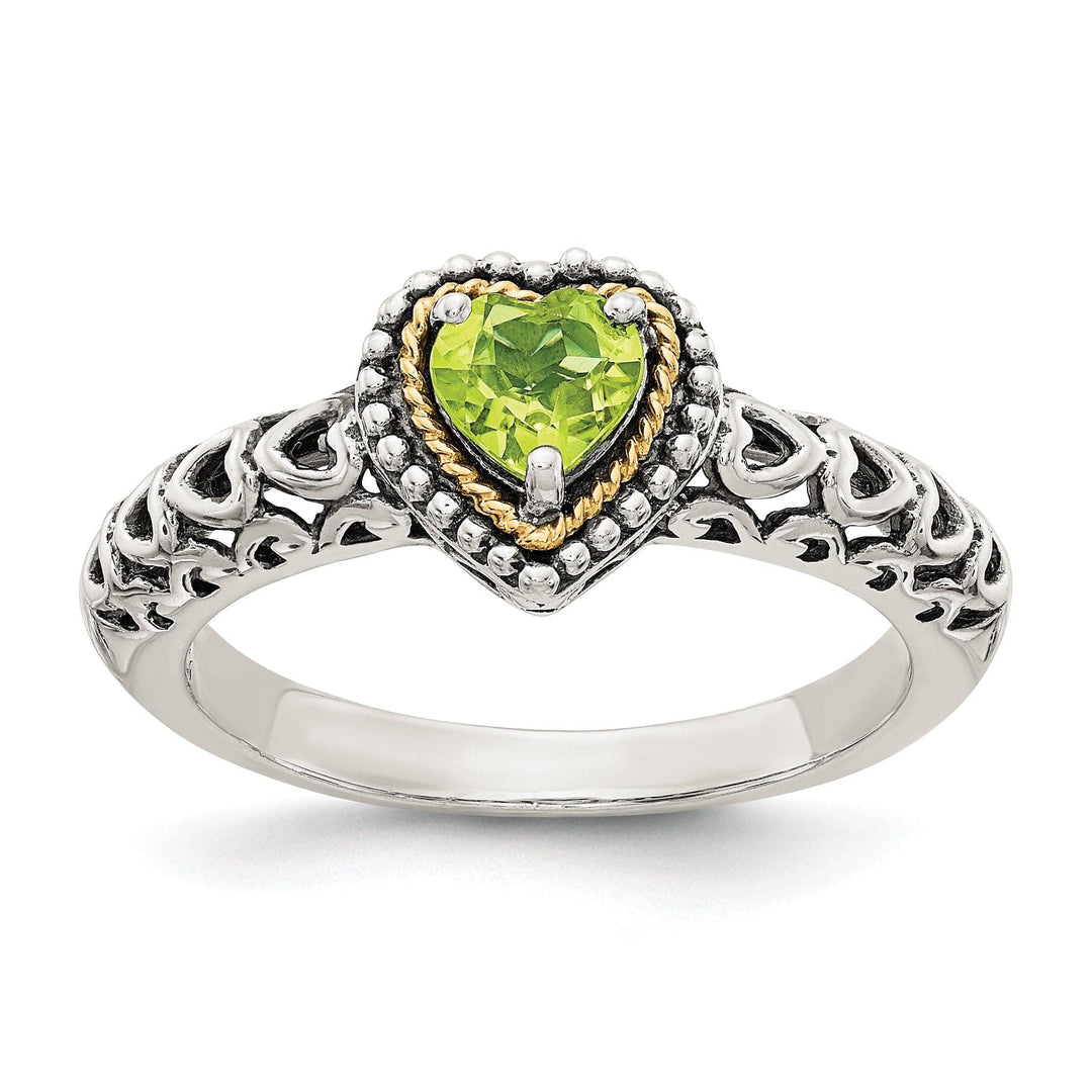 Shey Couture Ring Sterling Silver Gold Peridot Ring