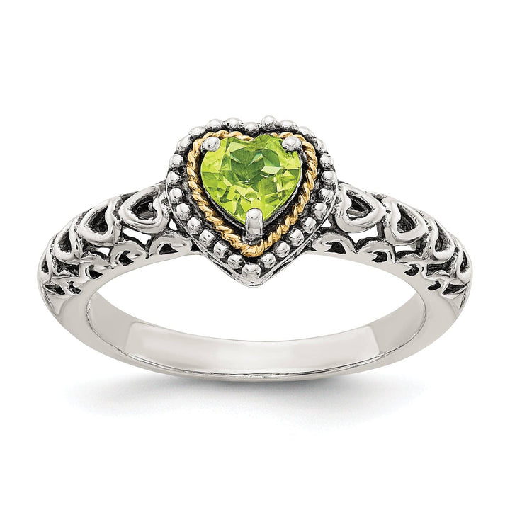 Shey Couture Ring Sterling Silver Gold Peridot Ring