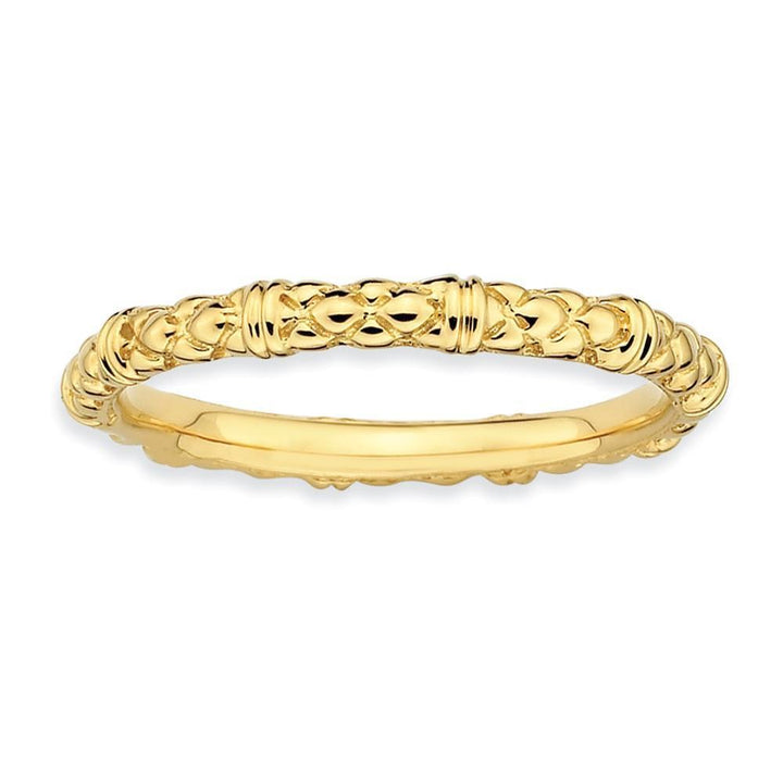Stackable Expressions Ring Sterling Silver Gold-Plated Cable Ring