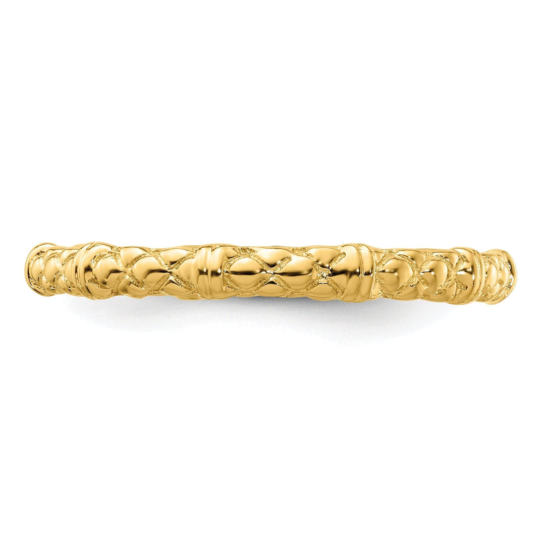 Stackable Expressions Ring Sterling Silver Gold-Plated Cable Ring