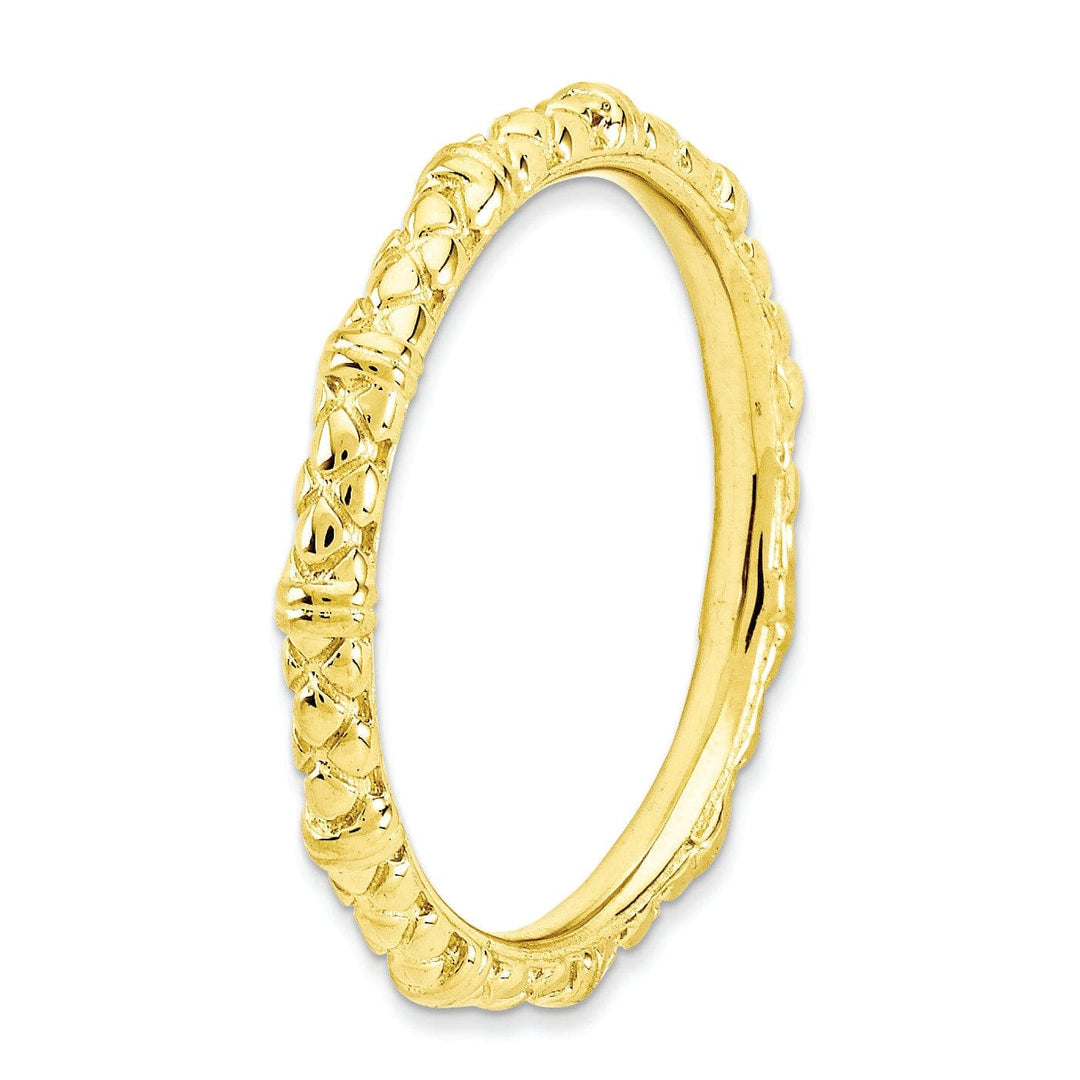 Stackable Expressions Ring Sterling Silver Gold-Plated Cable Ring