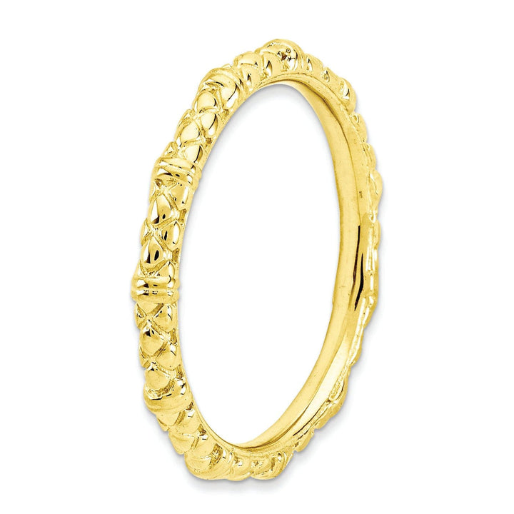 Stackable Expressions Ring Sterling Silver Gold-Plated Cable Ring