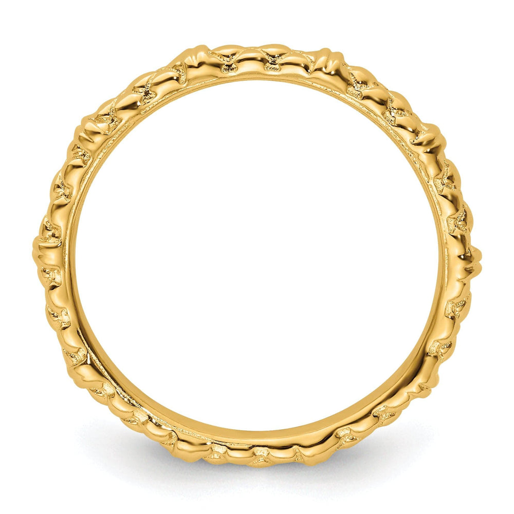 Stackable Expressions Ring Sterling Silver Gold-Plated Cable Ring