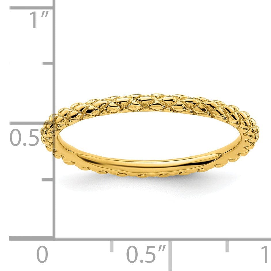 Stackable Expressions Ring Sterling Silver Gold-Plated Criss-Cross Ring