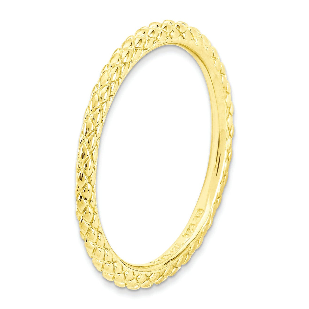 Stackable Expressions Ring Sterling Silver Gold-Plated Criss-Cross Ring