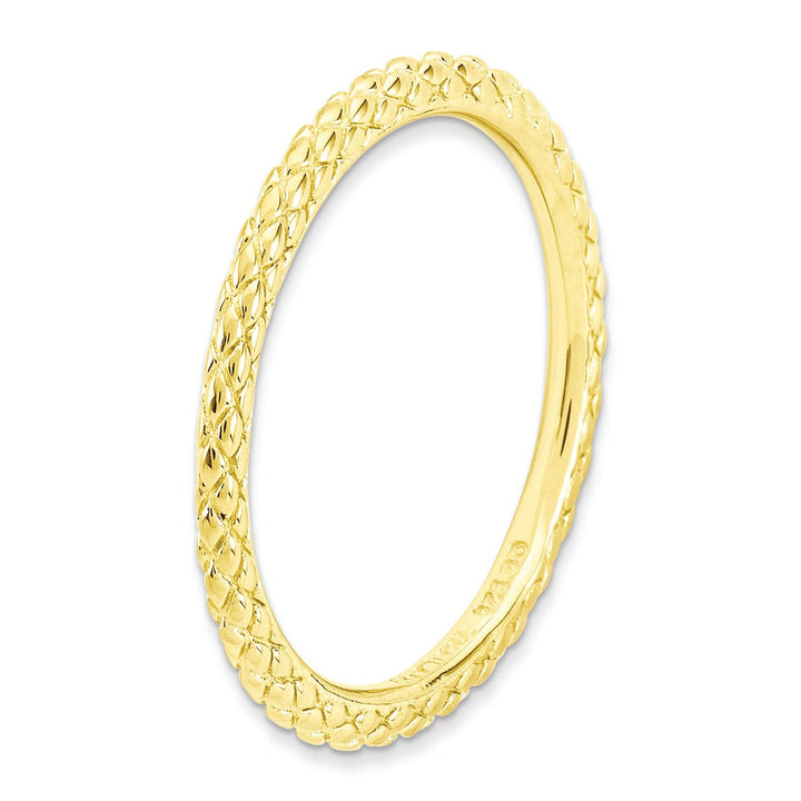 Stackable Expressions Ring Sterling Silver Gold-Plated Criss-Cross Ring