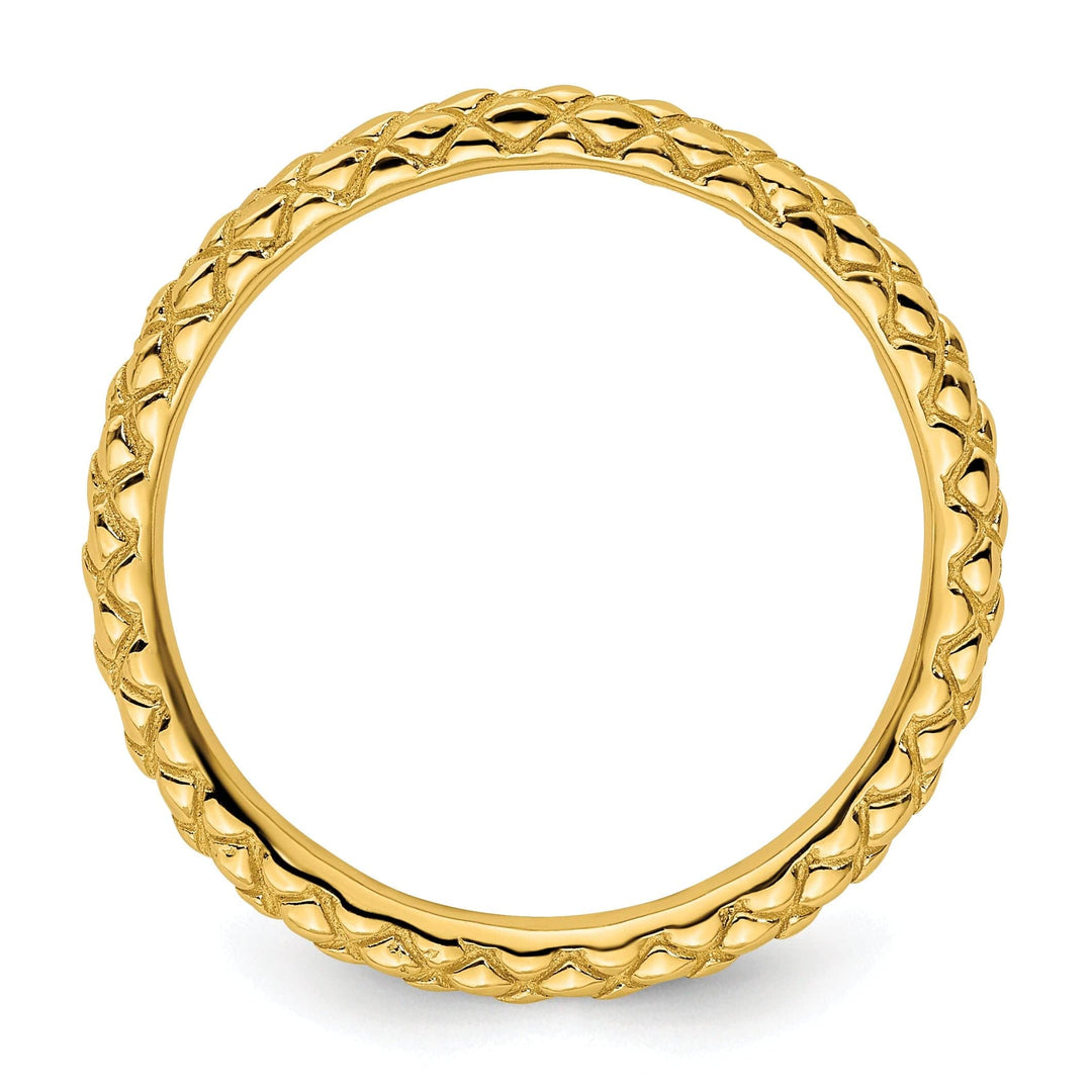 Stackable Expressions Ring Sterling Silver Gold-Plated Criss-Cross Ring