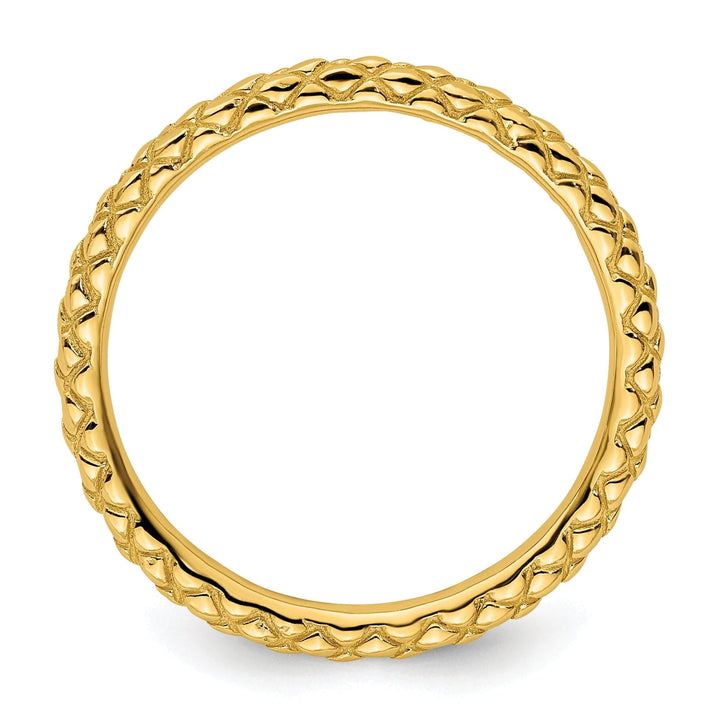 Stackable Expressions Ring Sterling Silver Gold-Plated Criss-Cross Ring