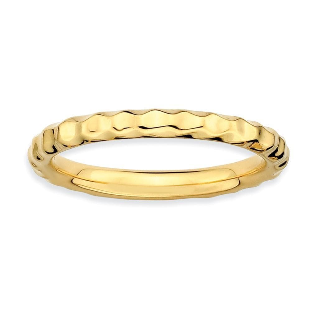 Stackable Expressions Ring Sterling Silver Gold-Plated Hammered Ring