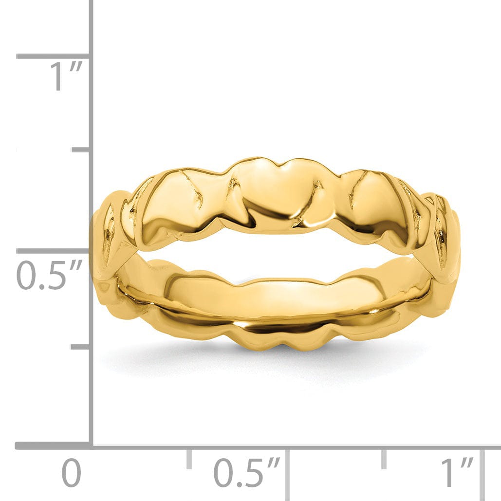 Stackable Expressions Ring Sterling Silver Gold-Plated Hearts Ring