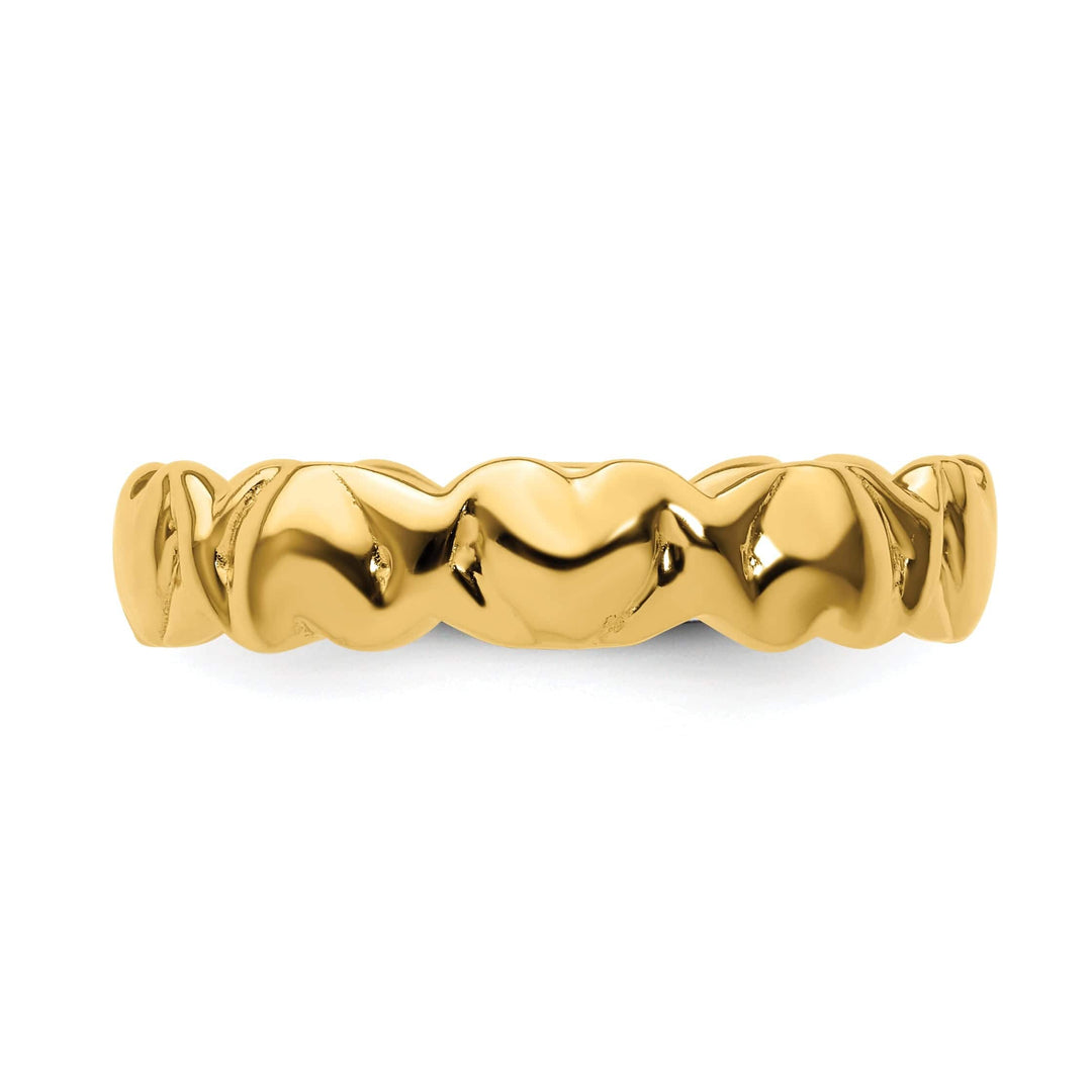 Stackable Expressions Ring Sterling Silver Gold-Plated Hearts Ring