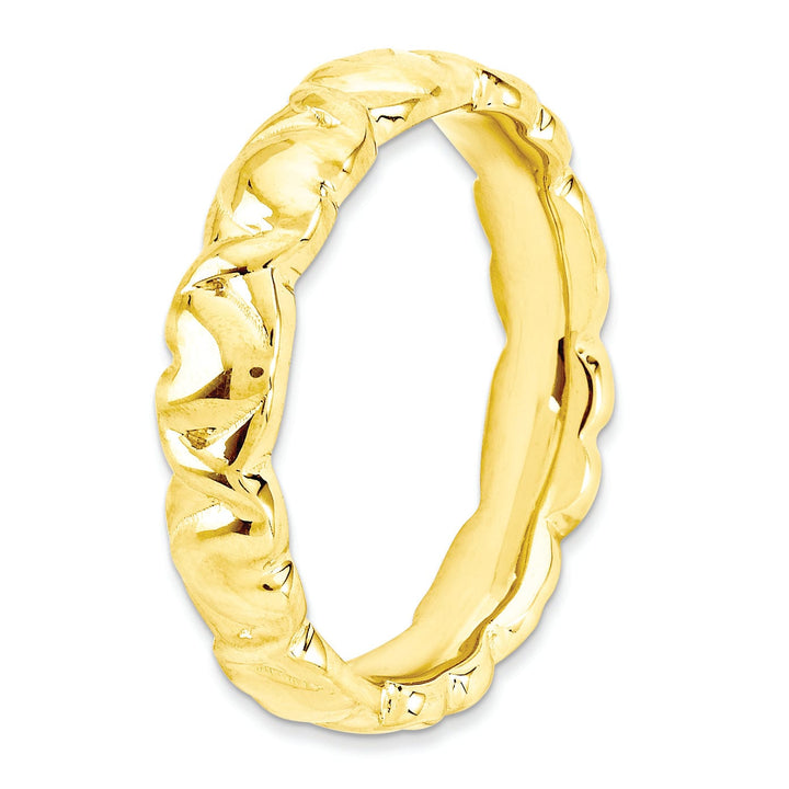 Stackable Expressions Ring Sterling Silver Gold-Plated Hearts Ring