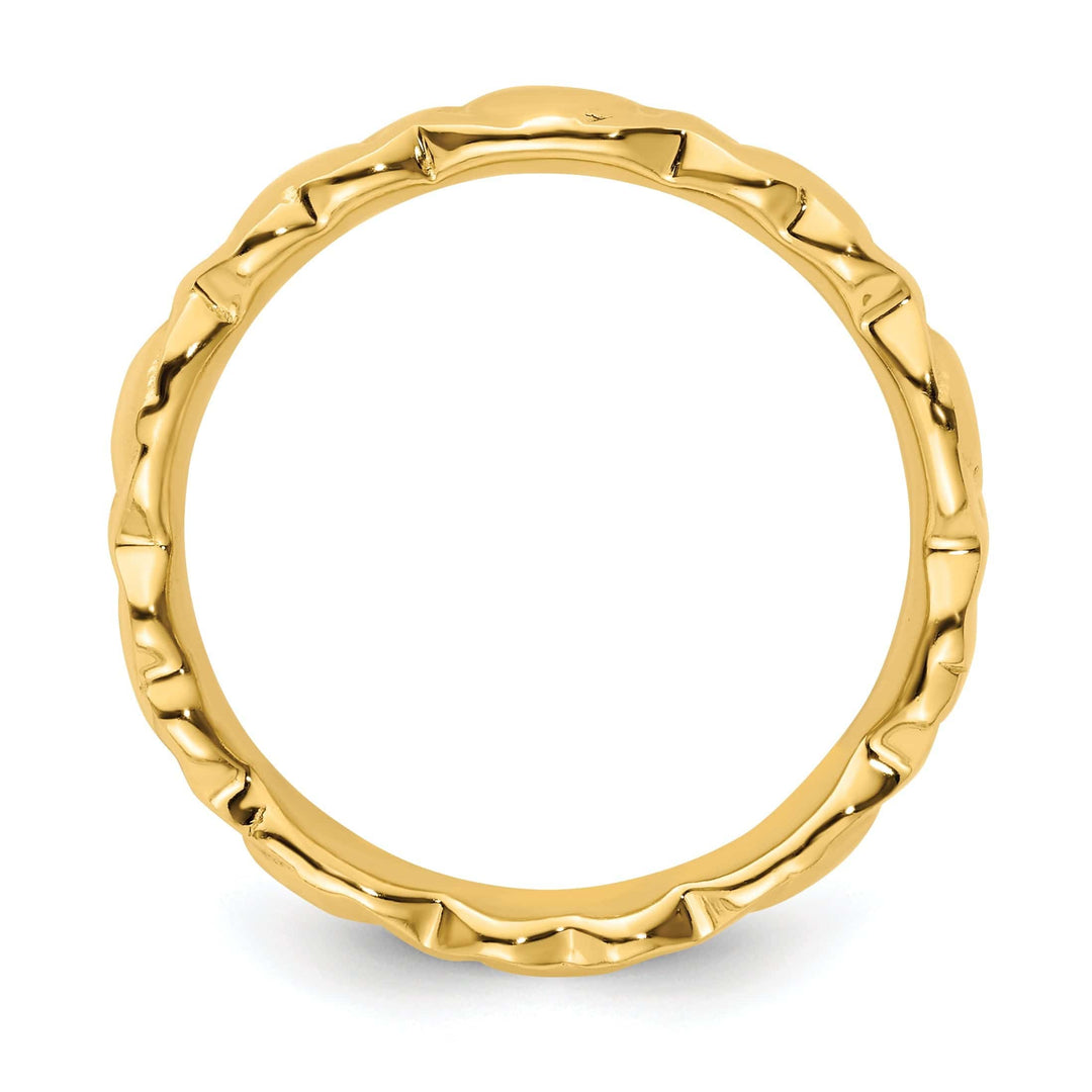 Stackable Expressions Ring Sterling Silver Gold-Plated Hearts Ring