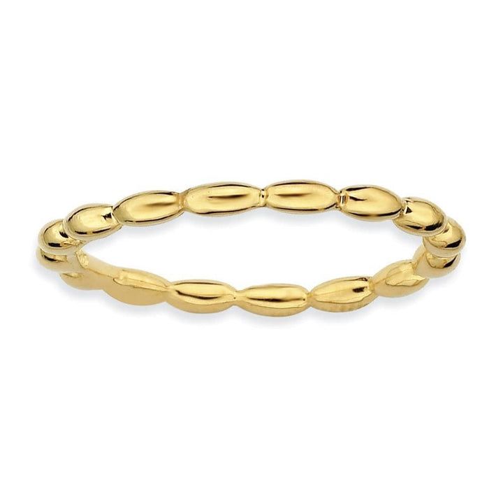 Stackable Expressions Ring Sterling Silver Gold-Plated Rice Bead Ring