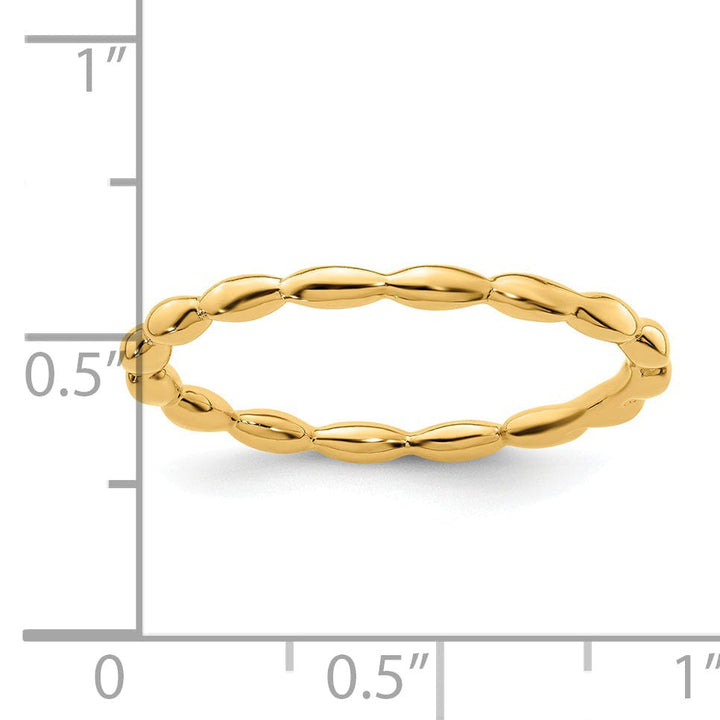 Stackable Expressions Ring Sterling Silver Gold-Plated Rice Bead Ring