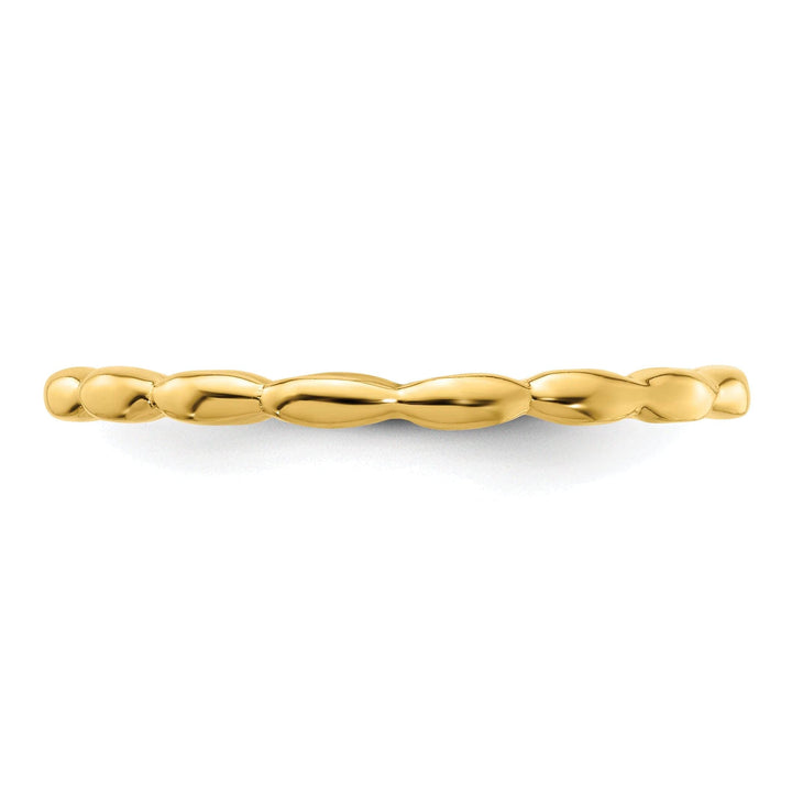Stackable Expressions Ring Sterling Silver Gold-Plated Rice Bead Ring