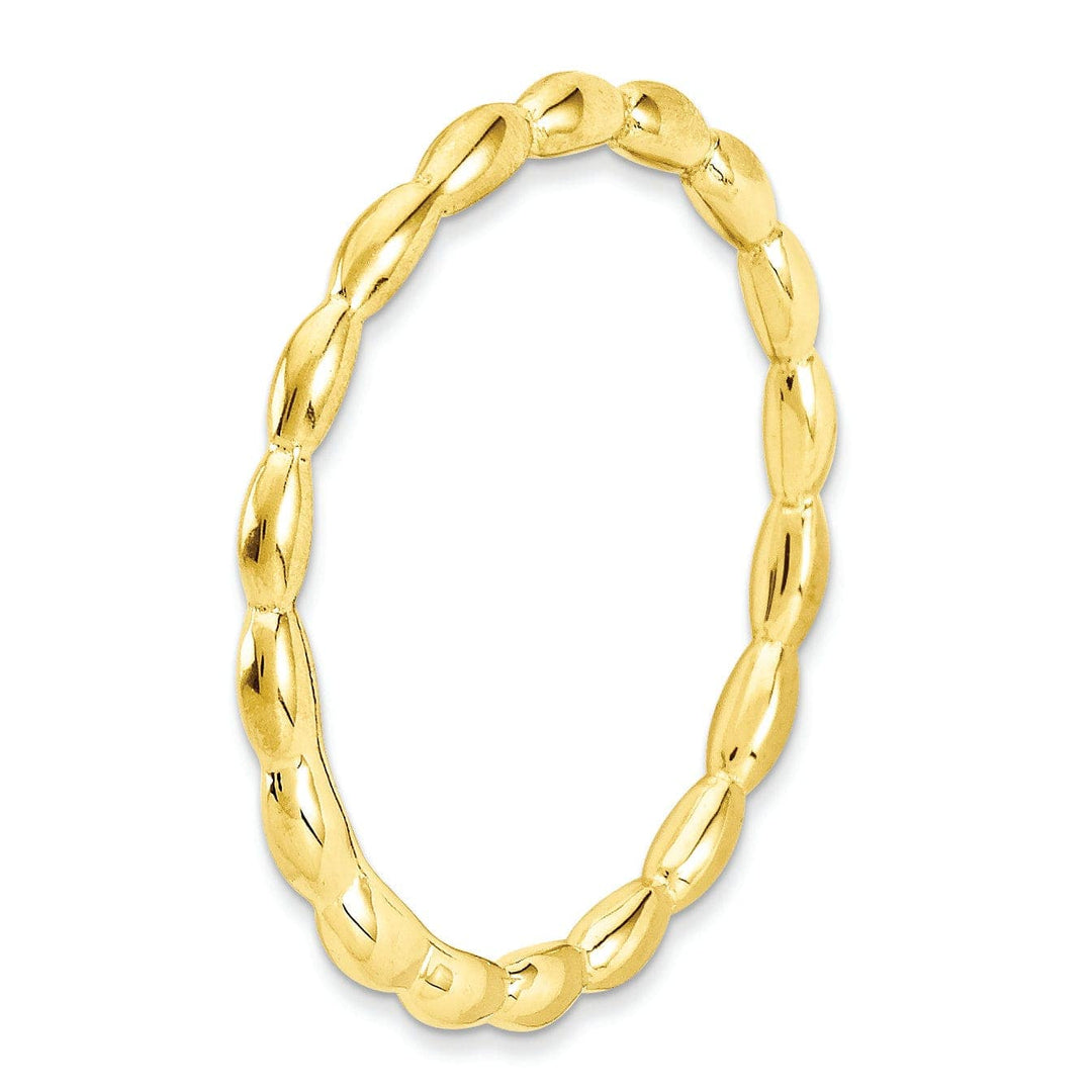 Stackable Expressions Ring Sterling Silver Gold-Plated Rice Bead Ring