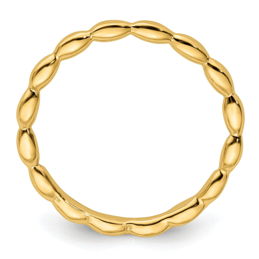 Stackable Expressions Ring Sterling Silver Gold-Plated Rice Bead Ring