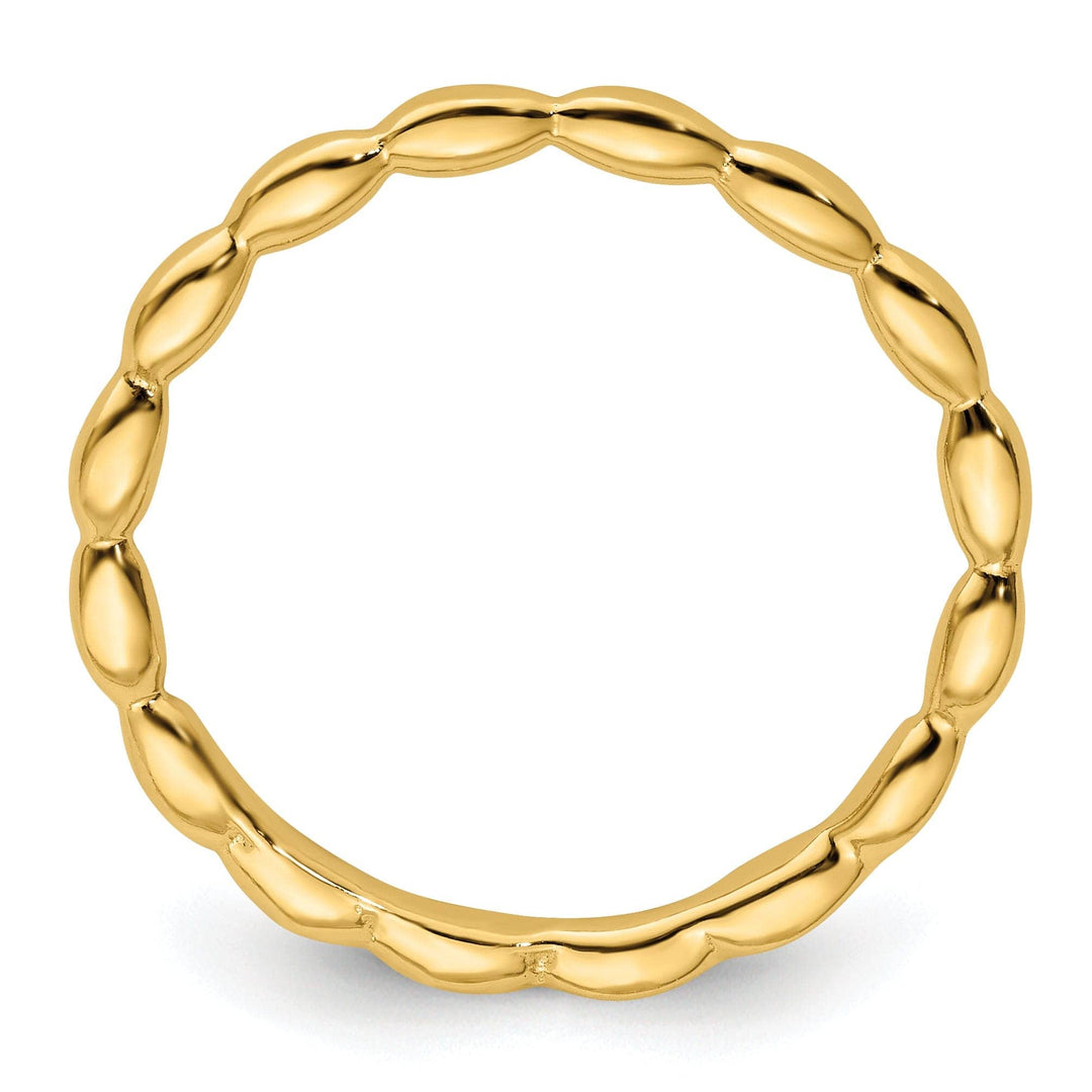 Stackable Expressions Ring Sterling Silver Gold-Plated Rice Bead Ring