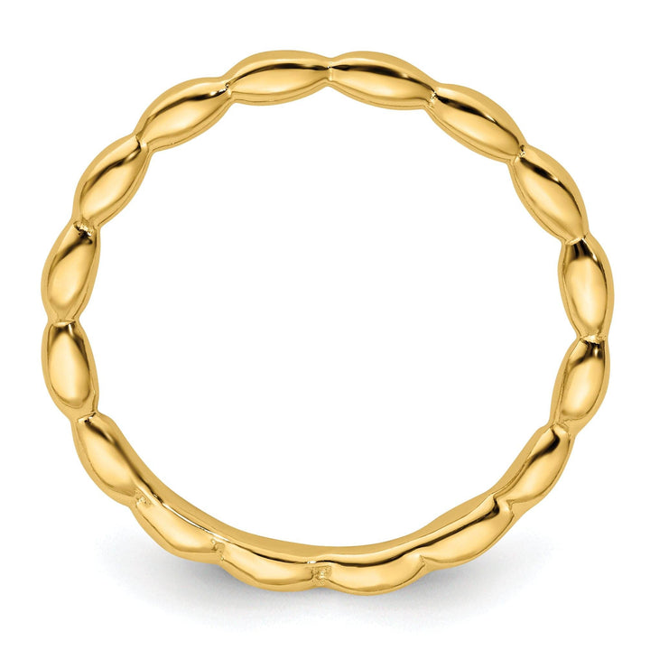 Stackable Expressions Ring Sterling Silver Gold-Plated Rice Bead Ring