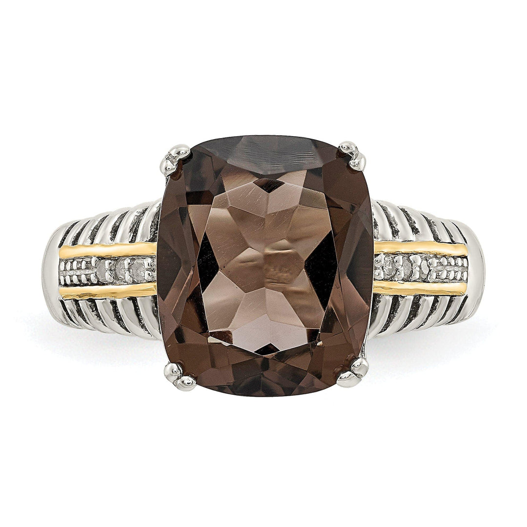 Shey Couture Ring Sterling Silver Gold Quartz Diamond Ring