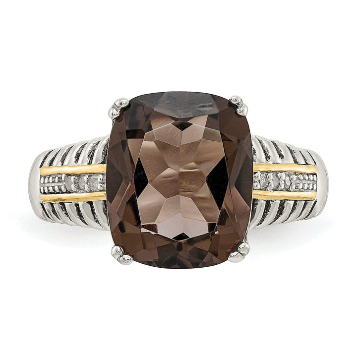 Shey Couture Ring Sterling Silver Gold Quartz Diamond Ring