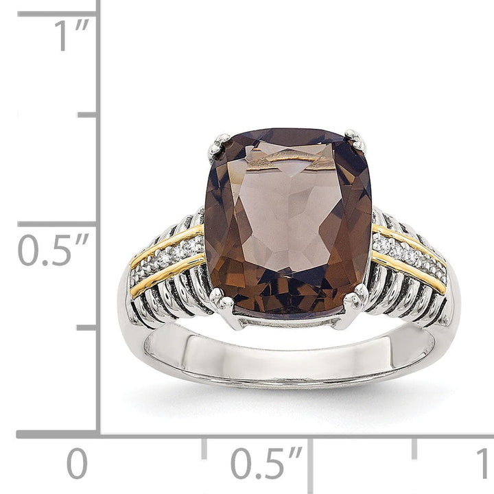 Shey Couture Ring Sterling Silver Gold Quartz Diamond Ring