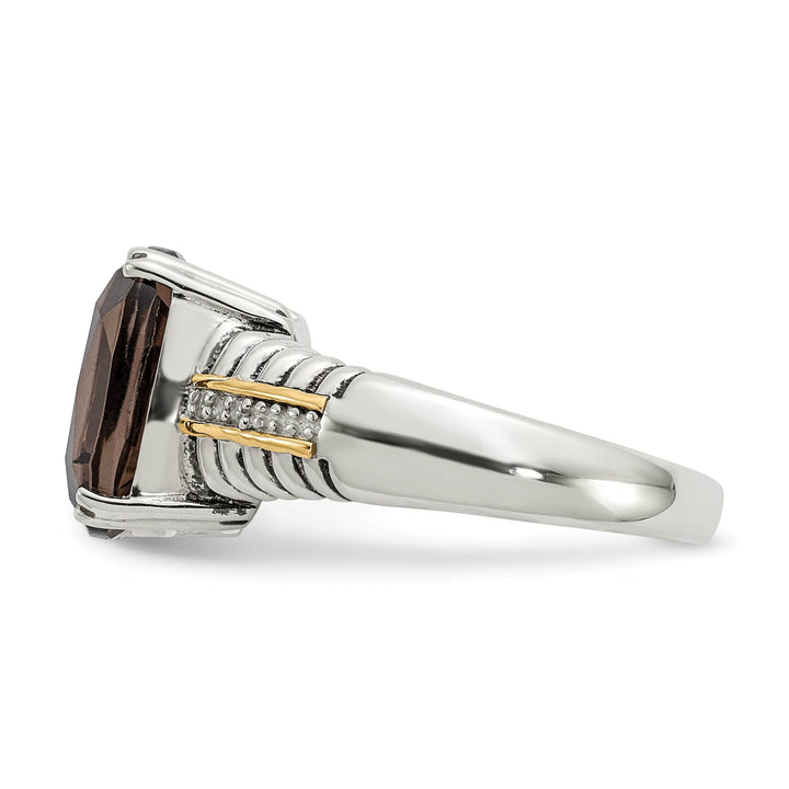 Shey Couture Ring Sterling Silver Gold Quartz Diamond Ring