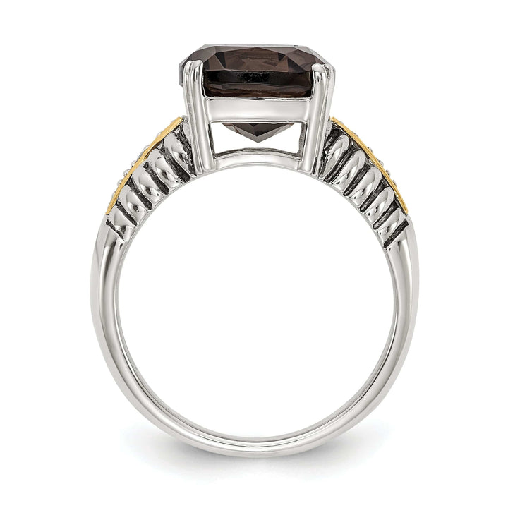 Shey Couture Ring Sterling Silver Gold Quartz Diamond Ring