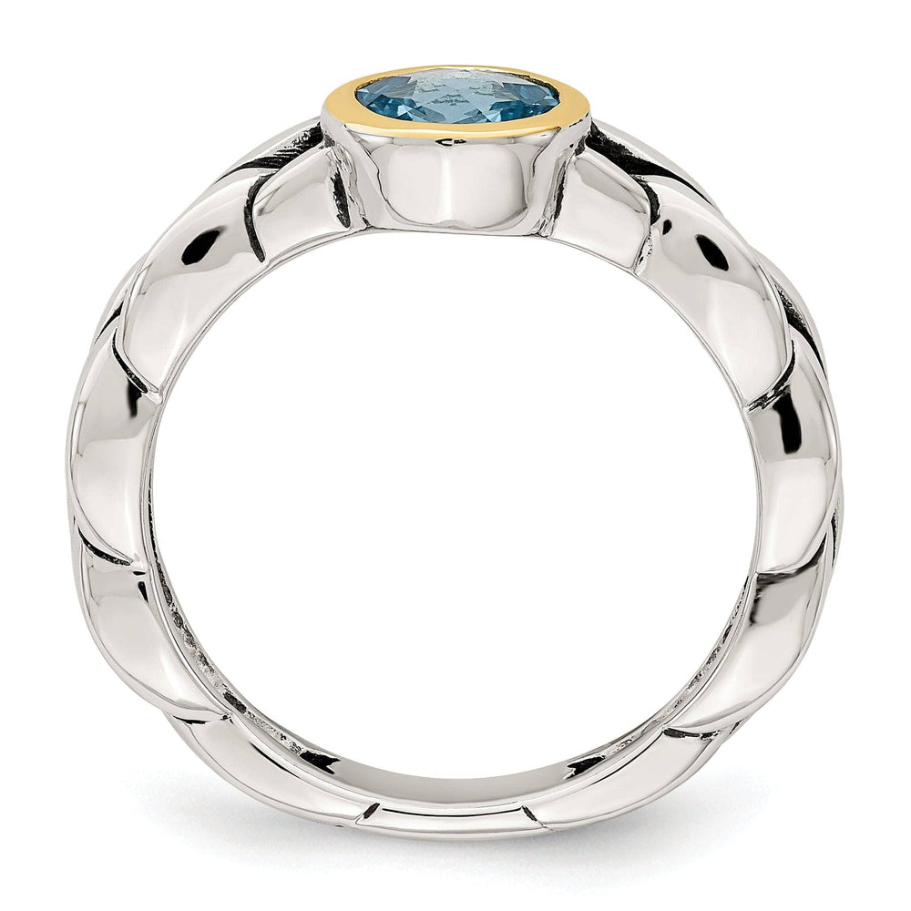 Shey Couture Ring Sterling Silver Gold Sky Blue Topaz Ring