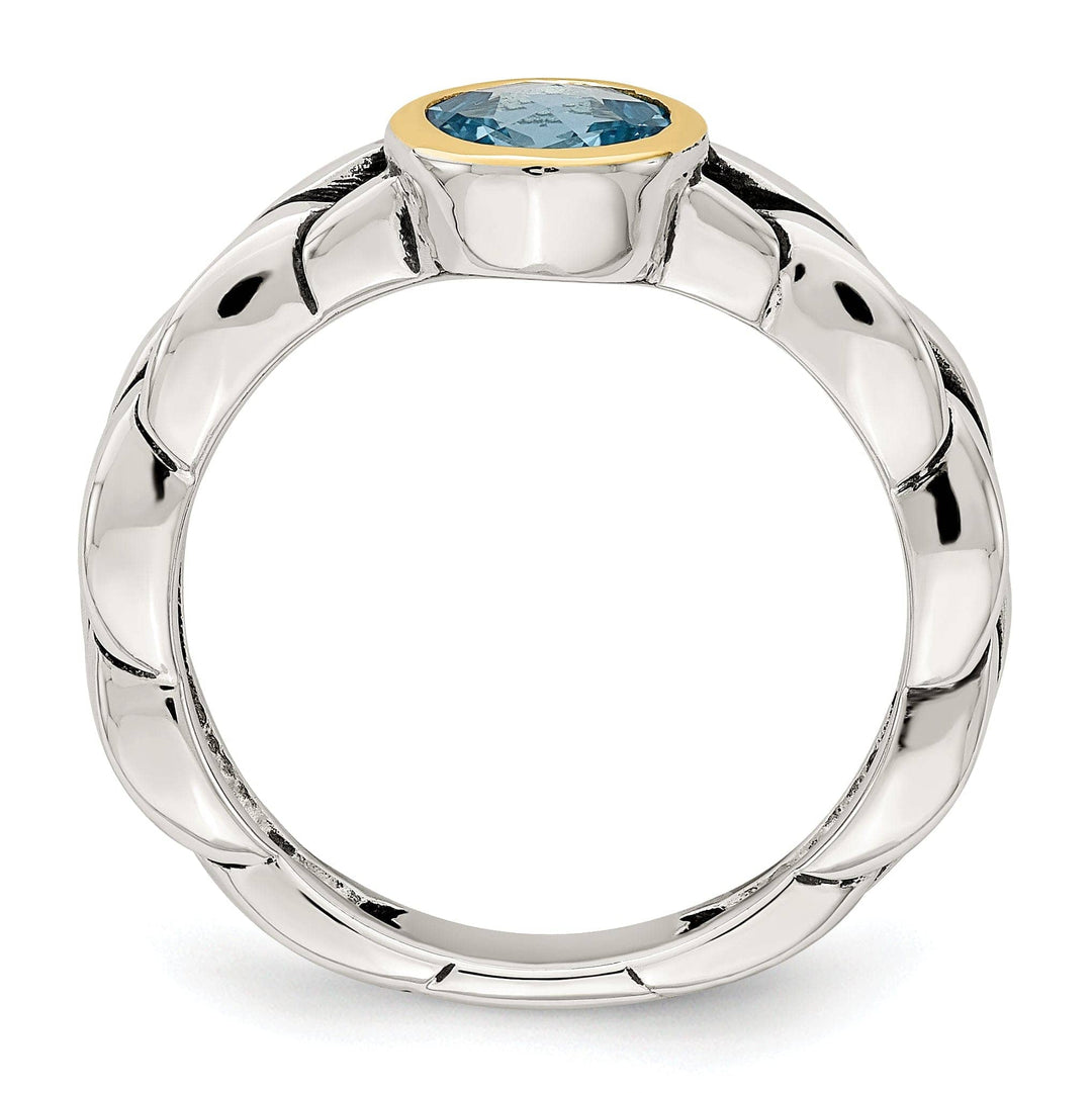 Shey Couture Ring Sterling Silver Gold Sky Blue Topaz Ring