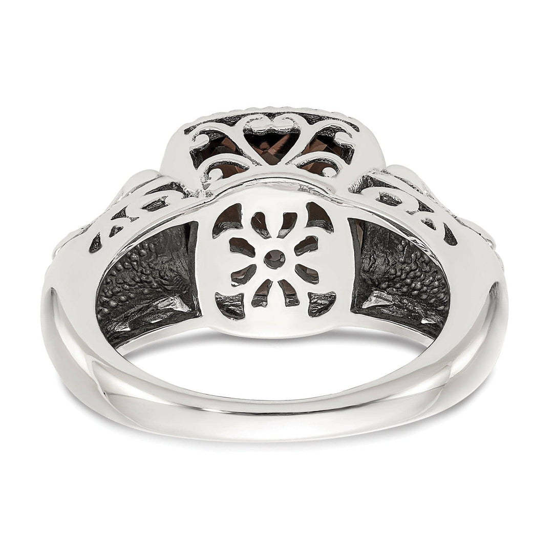 Shey Couture Ring Sterling Silver Gold Smokey Quartz Ring