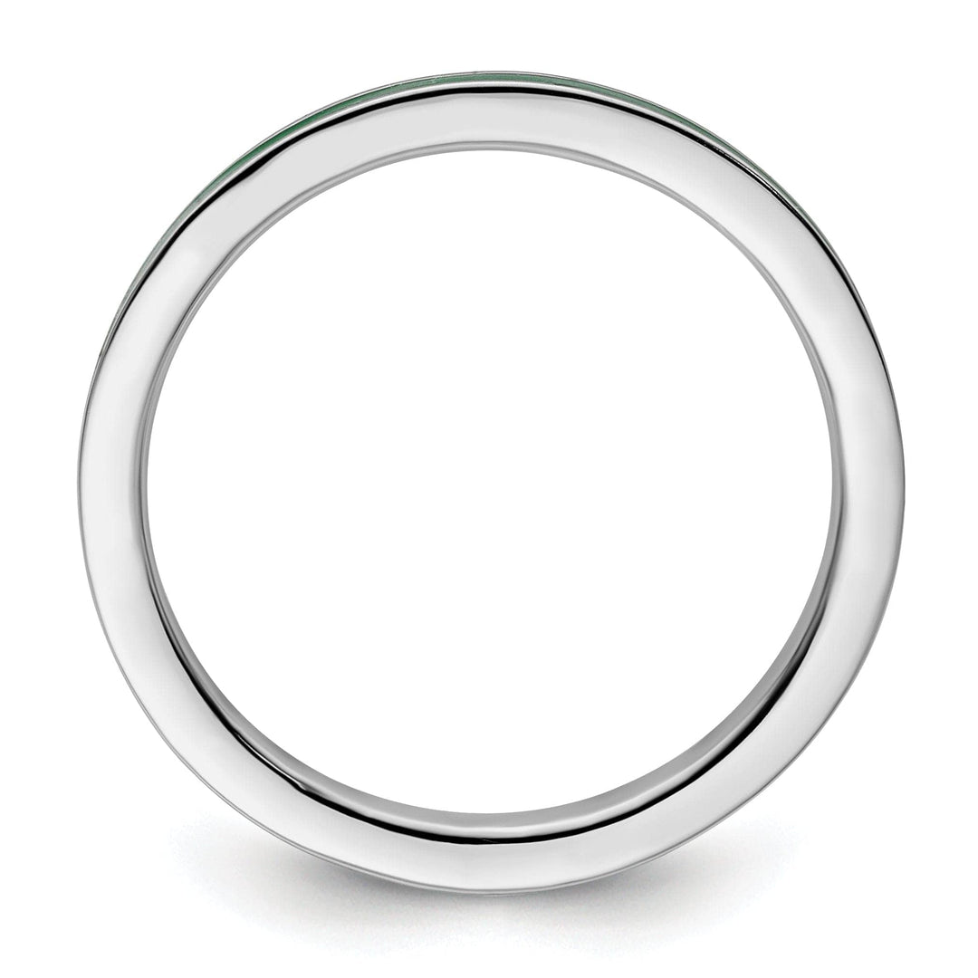 Stackable Expressions Ring Sterling Silver Green Enameled 2.25MM Ring