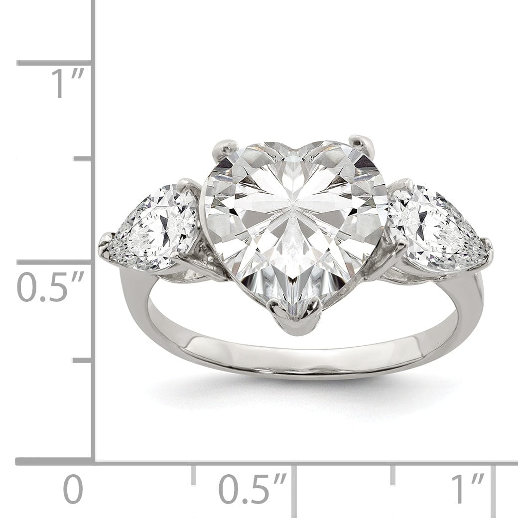 Lovely Rita's Ring Sterling Silver Heart Shaped Cubic Zirconia Ring