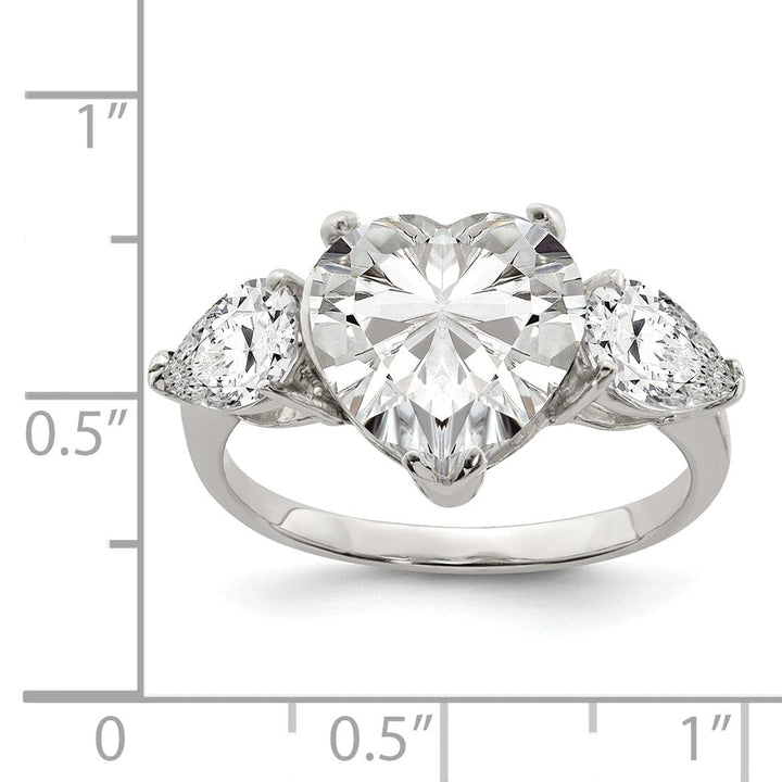 Lovely Rita's Ring Sterling Silver Heart Shaped Cubic Zirconia Ring