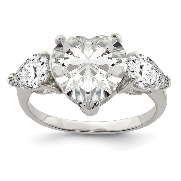Lovely Rita's Ring Sterling Silver Heart Shaped Cubic Zirconia Ring