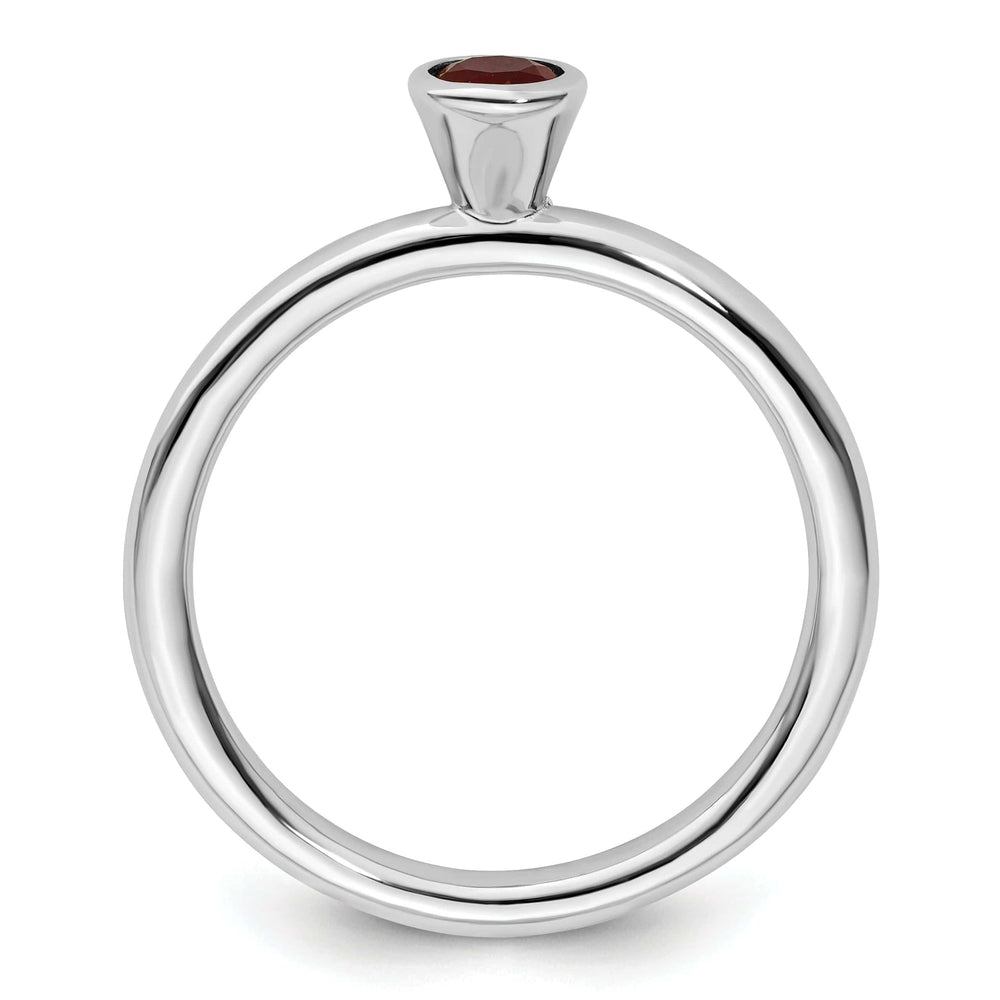 Stackable Expressions Ring Sterling Silver High 4MM Round Created Ruby Ring