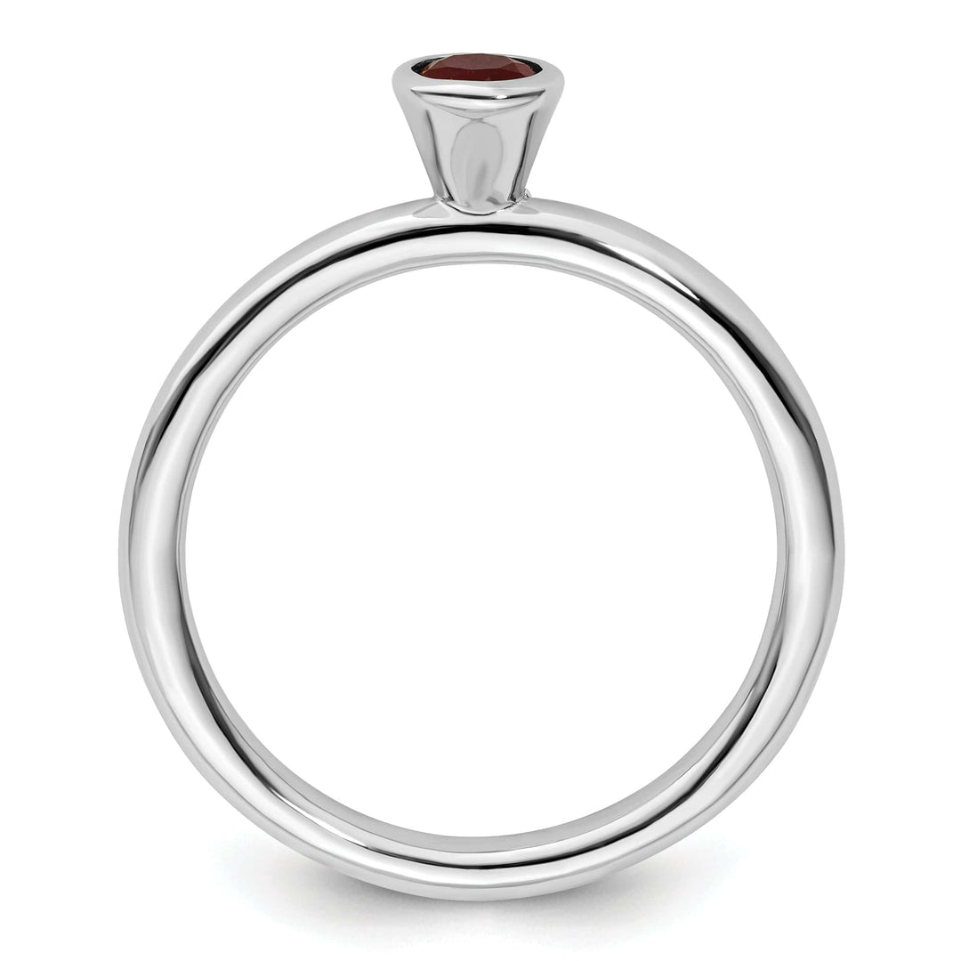 Stackable Expressions Ring Sterling Silver High 4MM Round Created Ruby Ring