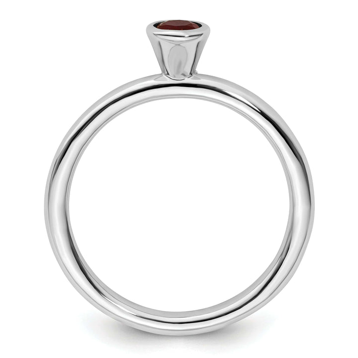 Stackable Expressions Ring Sterling Silver High 4MM Round Created Ruby Ring