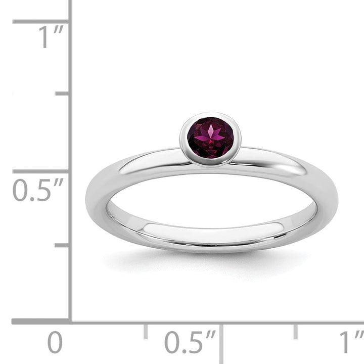Stackable Expressions Ring Sterling Silver High Round Rhodolite Garnet Ring