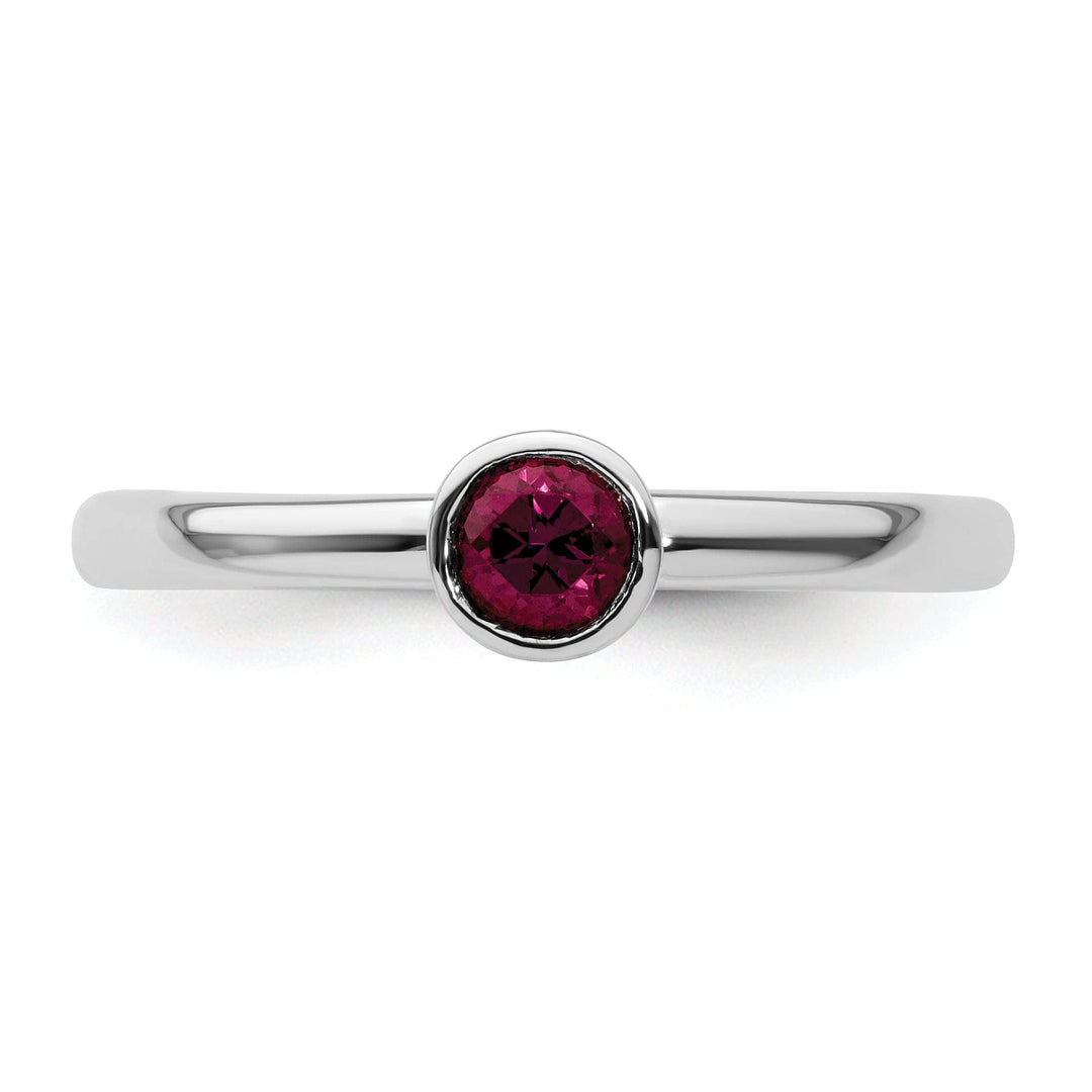 Stackable Expressions Ring Sterling Silver High Round Rhodolite Garnet Ring
