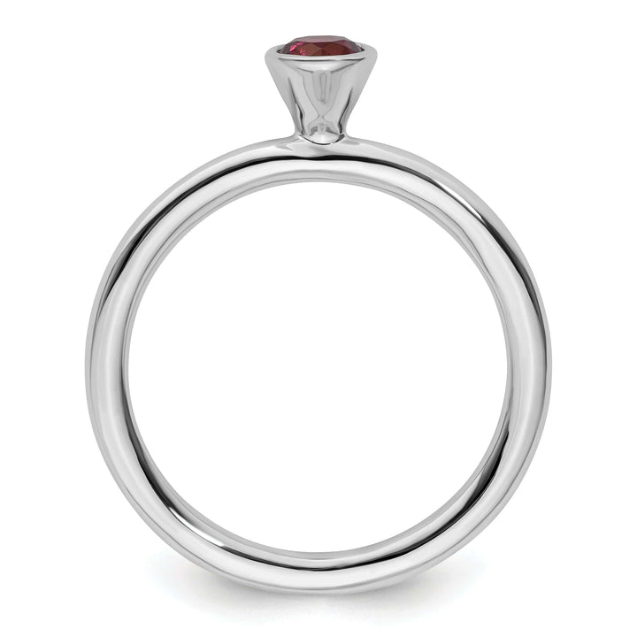 Stackable Expressions Ring Sterling Silver High Round Rhodolite Garnet Ring