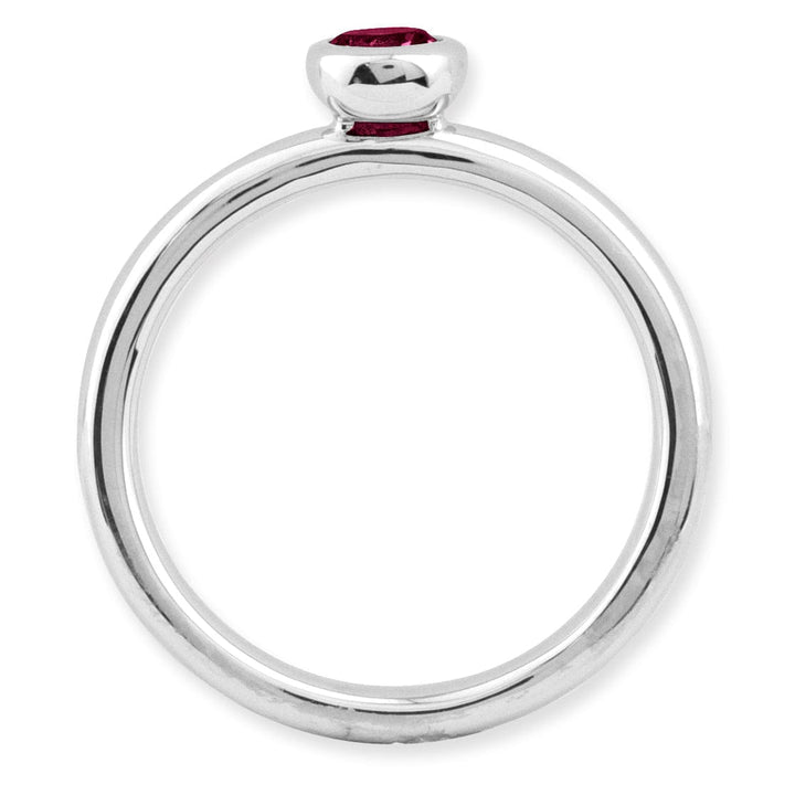 Stackable Expressions Ring Sterling Silver Low 4MM Round Created Ruby Ring