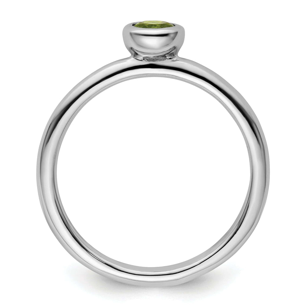 Stackable Expressions Ring Sterling Silver Low 4MM Round Peridot Ring