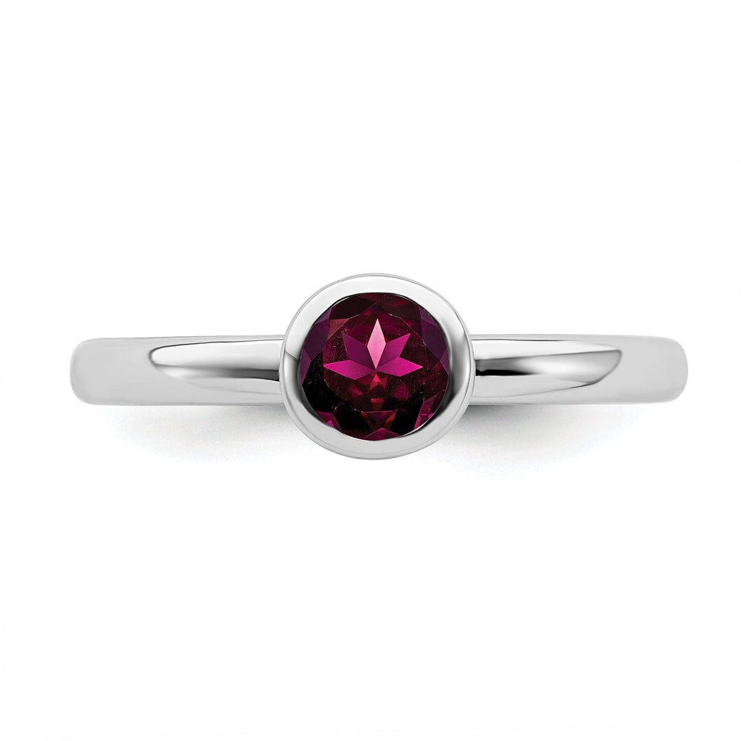 Stackable Expressions Ring Sterling Silver Low 5MM Round Created Ruby Ring