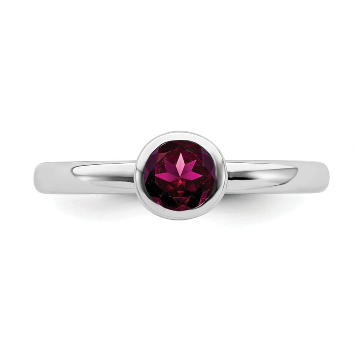 Stackable Expressions Ring Sterling Silver Low 5MM Round Created Ruby Ring