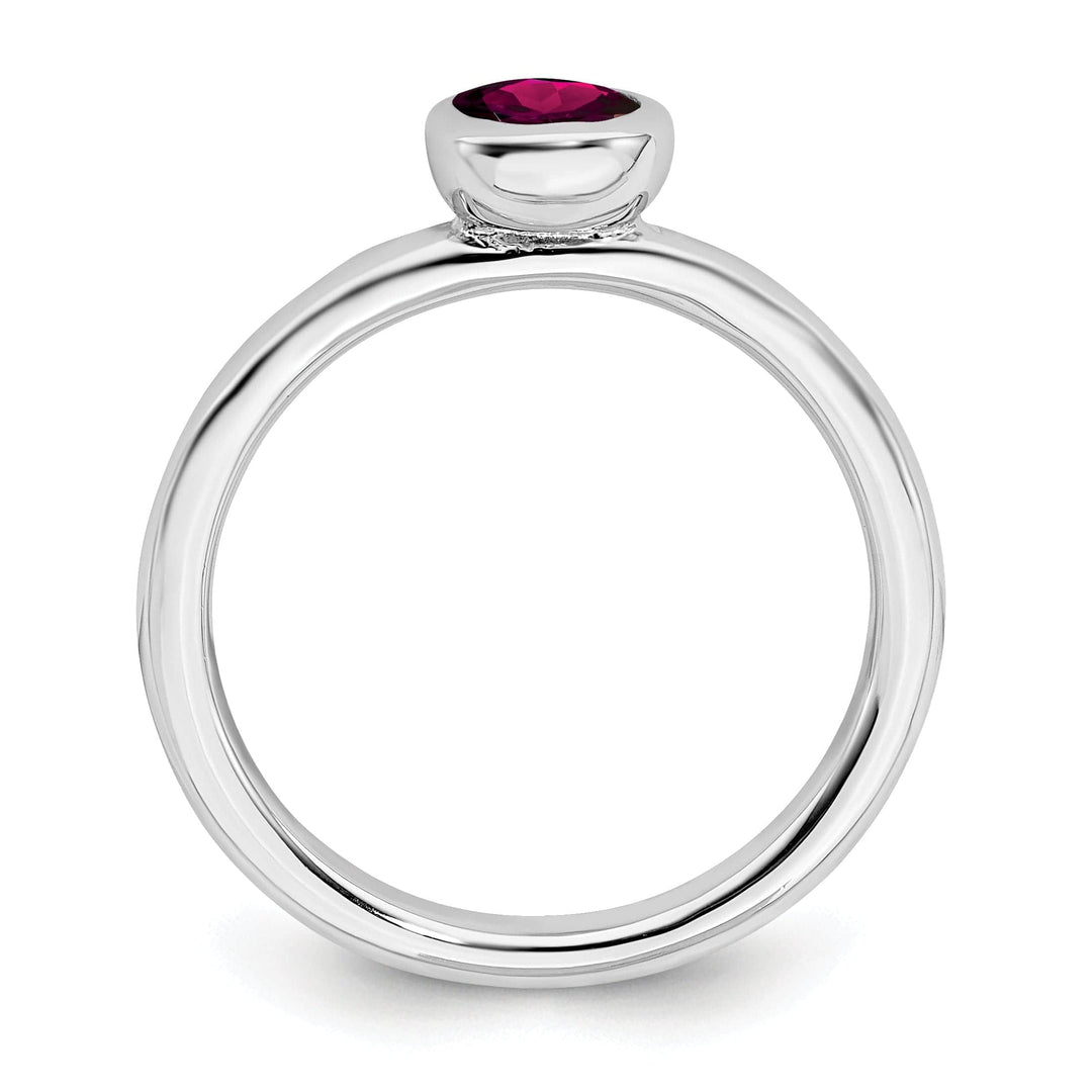 Stackable Expressions Ring Sterling Silver Low 5MM Round Created Ruby Ring