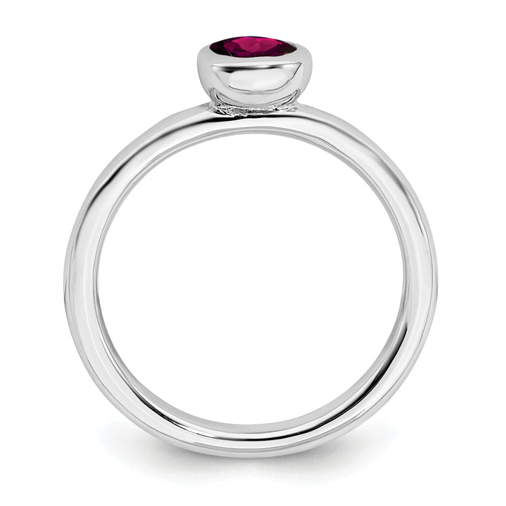 Stackable Expressions Ring Sterling Silver Low 5MM Round Created Ruby Ring