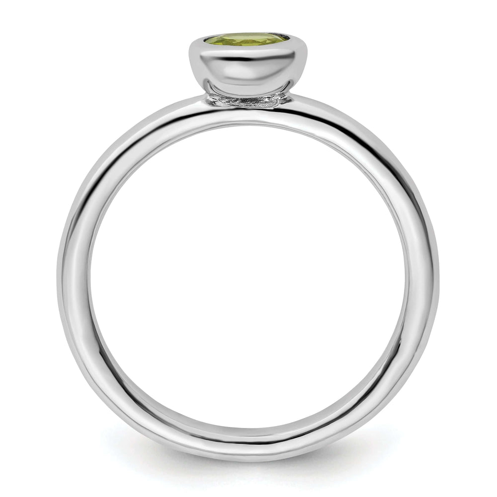 Stackable Expressions Ring Sterling Silver Low 5MM Round Peridot Ring