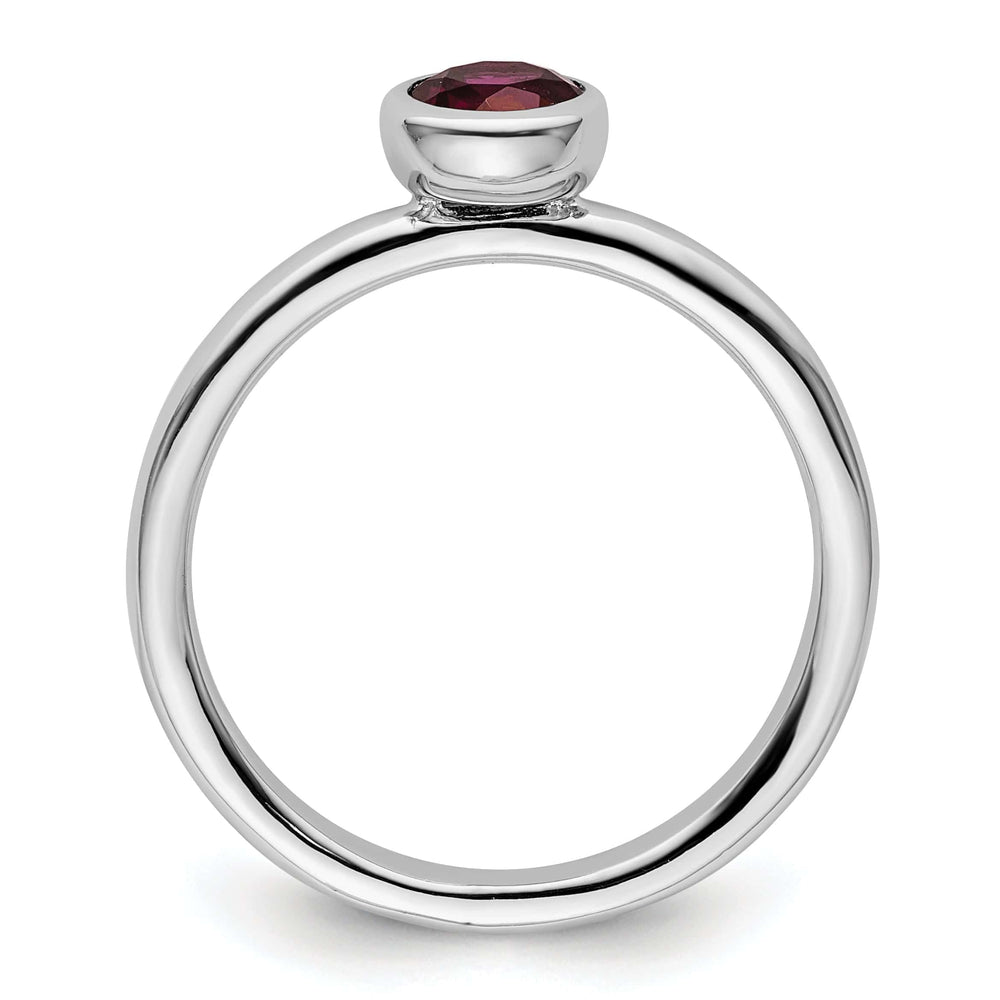 Stackable Expressions Ring Sterling Silver Low Round Rhodolite Garnet Ring